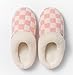 UBFEN Mens Womens Slippers Classic Plaid Winter Warm with Memory Foam Fluffy House Shoes Platform Indoor Bedroom White Pink 11-12 Women/9-10 Men