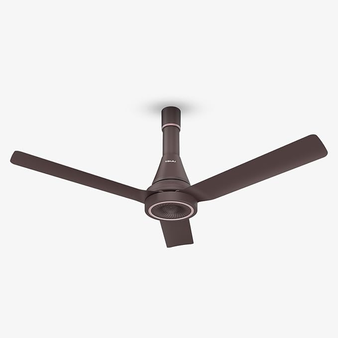 Bajaj Airlark 1200MM Ceiling Fans For Home | BEE Star Rated | Super 5 Tuff Technology | Telescopic Seamless Canopy | High Air Delivery | 5-Yr Warranty 【Dark Walnut & Copper】