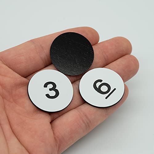 StayMax Kunststoff-Nummernschilder, nummeriert, ohne Loch, rund, 0-100, Weiß