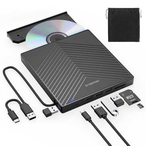Graveur CD lecteur DVD externe Linux et Windows avec 4 ports USB intégrés