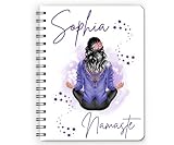 Yoga Journal for Women, Yoga Journalling, Presents for Yoga Lovers, Yoga Gifts for Women, Yoga Journal Notebook. Choice of hairstyle and Outfit to Resemble Recipient.