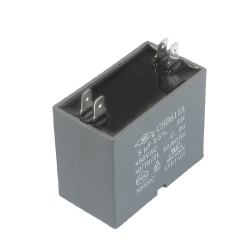 DealMux CBB611A 450VAC 5UF 4 Terminal del acondicionador de Aire del Ventilador Condensador de Funcionamiento