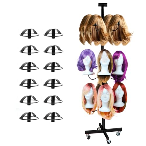Wig holder for Multiple Wigs for 12-Mannequin Head