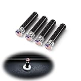 ZKFAR 4 PCS American Flag Car Modification Door Lock Knob, Carbon Fiber Metal Vehicle Door Lock Knob Pull Pin Cover, Universal Automotive Door Handle Accessories for SUV Truck Van (Multicolored)