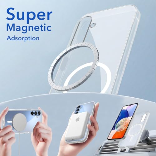 Image of Jkobi Lifetime Anti-Yellow MagSafe Compatible Clear Back Case Cover for Samsung Galaxy A15 5G (Sleek Hard Crystal | Shockproof and Camera Protection)