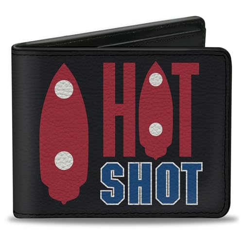 Hasbro Wallet, Bifold, Battleship Hot Shot Ships Black Red Blue White, Vegan Leather