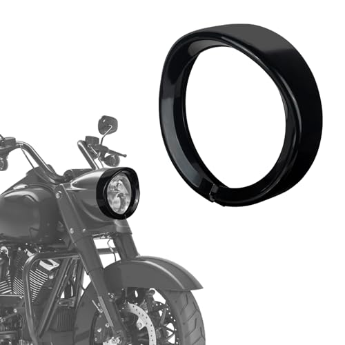 QUASCO 7" Headlight Visor Trim Ring, Motorcycle Headlamp Frenched Rings Decorate Accessories Compatible with Harley Road King Electra Glide Heritage Softail Touring by QUASCO - Used condition - US$11.53