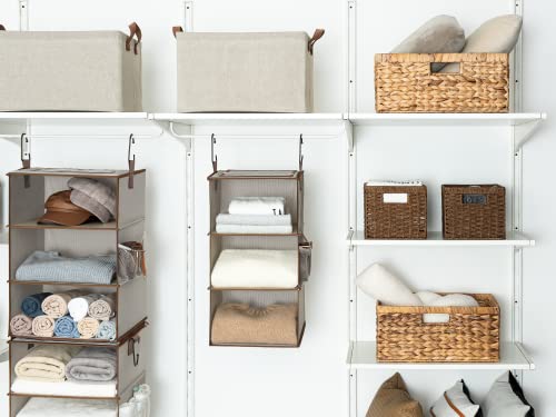 Storageworks Jumbo Rectangular Wicker Basket, Water Hyacinth Storage Basket With Built-In Handles, 1 Pack #TOP5