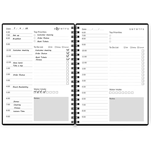 Undated Daily Planner - Undated Planner With Hourly Schedules, 150 Days To Do List Planner, A5 Daily Organizer Notebook To Increase Productivity, Appointment Book For Time Management, 5.8 × 8.2 Inch #TOP2