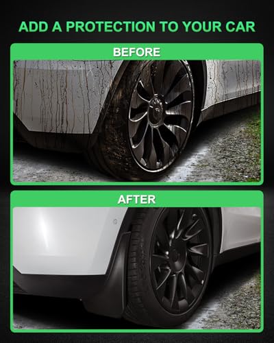 Image of SCITOO 4PCS Mud Flaps Front & Fear Splash Guard set suitable for Jeep Wrangler 2018-2020 82215332,82215333,82215332AB