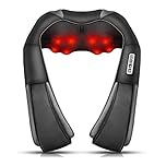 Neck Massager, Deep Tissue 3D Kneading, by iKristin, Portable, with Heat, Shiatsu Massager for Neck, Back, Shoulder, Foot and Leg, at Home and Car, Suitable for Women and Men(Gray)