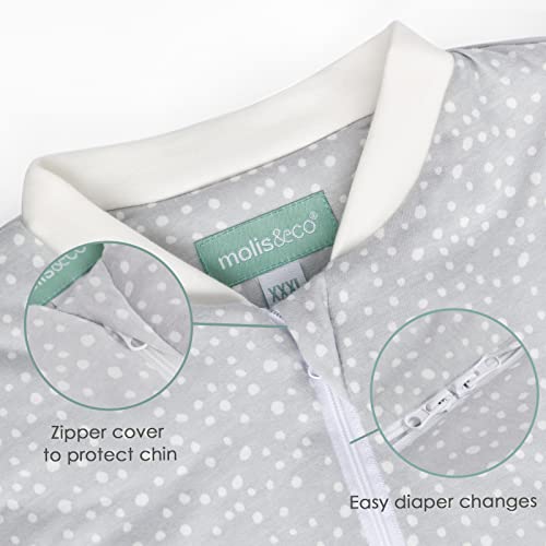 Molis & Co 2.5 Tog Winter Baby Sleeping Bag With Feet, 3 Years, Warm Baby Sleep Sack With Legs. Unisex Grey Print. Cotton Toddler Wearable Blanket For Boys And Girls. #TOP5