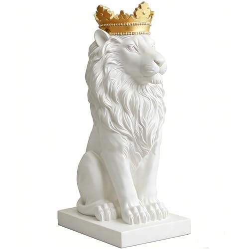 Estatua León Blanco 15'' LANKIN Escultura Decorativa miniatura 1