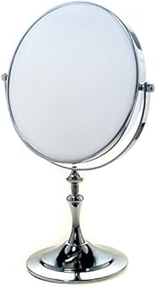 TUKA Freestanding Cosmetic Mirror 5x Zoom, 8 inch Make Up Mirror Pedestal Table Mirror for Bathroom Bedroom, Shaving Mirror Cosmetic Vanity Mirror Double Sided Chrome, x5 Magnification TKD3105-5x