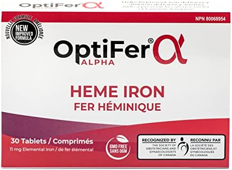 OptiFer Alpha heme iron supplement for Iron Deficiency Anemia (30, 1)
