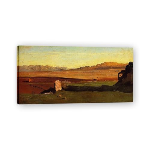 Tableau nature campagne romaine VHdfgTY paysage vintage encadré 20x40cm pour salon