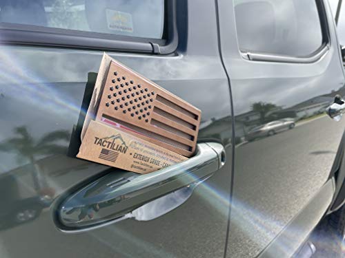 American Flag Emblem Decal Cut-Out - Set of 2 3D 3M Adhesive Badge for Car or Truck (Bronze)