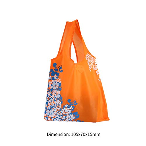 Formulaioue Bolso de Almacenamiento de Cesta Plegable Reutilizable Bolsa de Compras Bolsa de Mano Bolsa de Viaje práctica Bolsas Impresas en Porcelana Naranja
