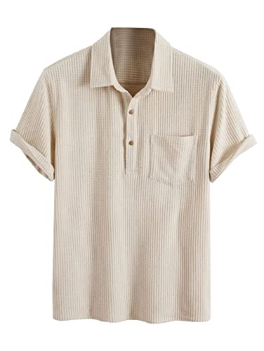 Zaful Men's Retro Short Sleeve Corduroy Shirt Casual Button Down Shirts White Xxl #TOP16