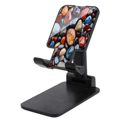 Support de téléphone portable pliable et réglable au style unique pierres de couleur hippie