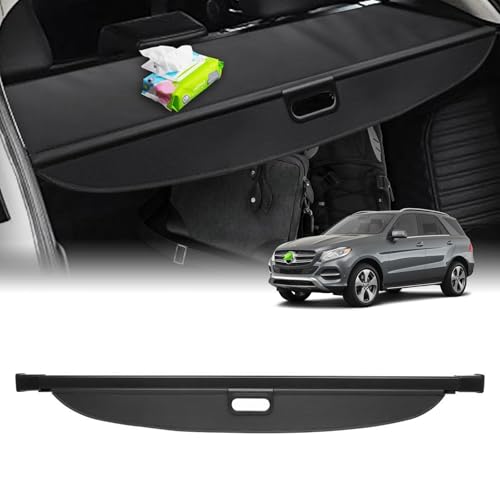 Powerty Retractable Cargo Cover for Mercedes Benz GLE 2016-2019/ Benz ML Series ML350 2012-2015, Canvas Texture Trunk Cover Privacy Screen Rear Security Shade for Benz Accessories(NOT for GLE 43 AMG) by Powerty - Used condition - US$36.32