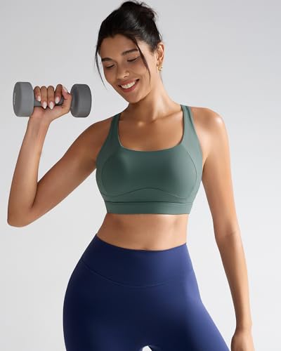 Image of RUNNING GIRL Sports Bras for Women High Support,Racerback High Impact Sports Bra Moulded Cup Workout Bra Push up