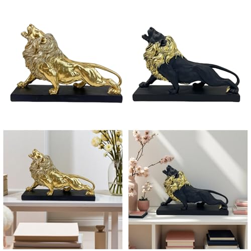 Statue lion en résine au design moderne et finitions soignées pour sublimer votre intérieur