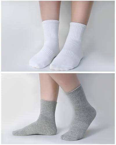 Kids Athletic Crew Socks Seamless Girls Cotton Half Cushioned Quarter Sock for Boys 6 Pairs4
