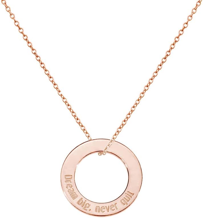 Personalized Circle Pendant, Round Engraved Charm, 9K 14K 18K Solid Gold Necklace, Custom Gift for Her/code: 0.003