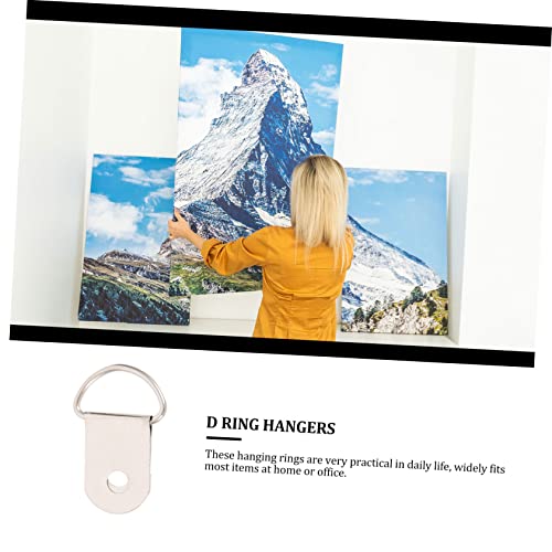 Image of 100pcs Picture Hangers for Easy Wall Installation Semi-Circle Frame Hangers for Art Photos Compact Hanging Hardware for Home Office Decor