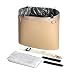 Timorn Car Trash Can,Car Garbage Can PU Leather by, Auto Trash Can for Travelling, Outdoor, and Vehicle(Beige)