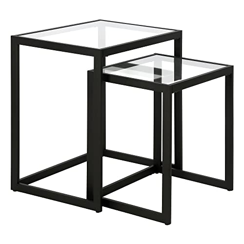 Henn&Hart Rectangular Nested Side Table in Blackened Bronze, Table for Living Room, Bedroom by Henn&Hart - Used condition - US$68.85