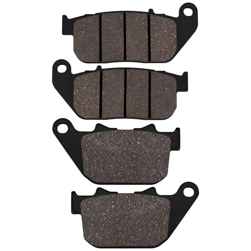 Yerbay Plaquettes de Frein Avant/Arrière Kit pour Harley Davidson XL 1200 C Sportster Custom 2004-2013/XL 883 Iron 2009-2014/XL 1200 L Sportster Low 2007-2011