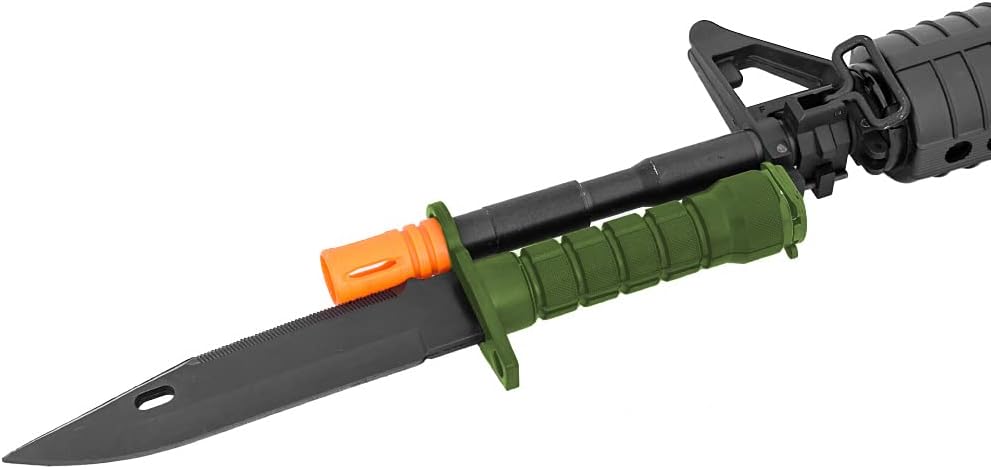Lancer Tactical M9 Rubber Rubber Knife Training with Sheath for Airsoft Guns, Martial Arts Guard Fight; included Leg Holster Holder Handle Grip (OLIVE DRAB)