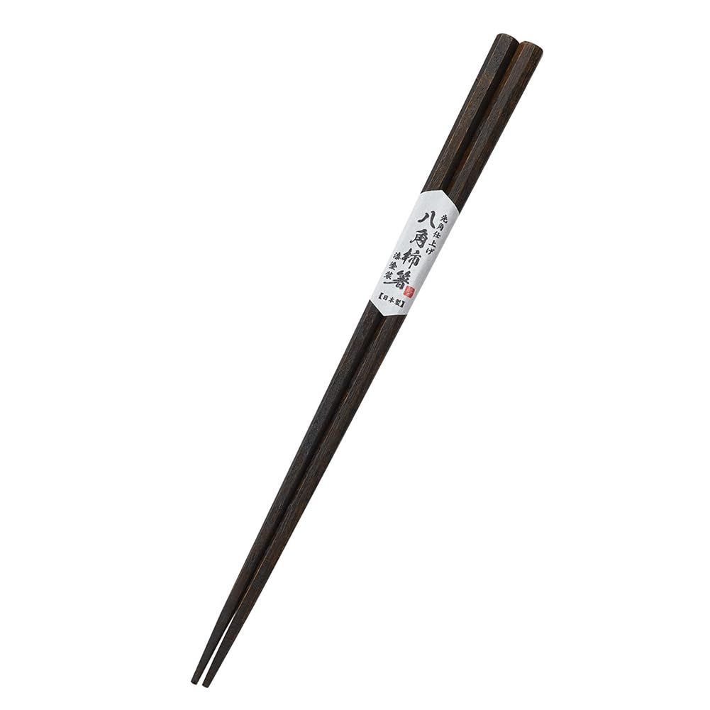 Persimmon Wood Chopsticks, Black Lacquer Octagonal