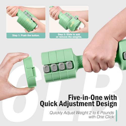 EAST MOUNT Adjustable Weight Dumbbells Set of 2, 8 in 1 Hand Weights for Women 2lb/3lb/4lb/5lb/6lb Dumbbell Weights Set 12 lbs/Pair Hand Weights for Home Office Gym Workout by EAST MOUNT - Used condition - Image 5