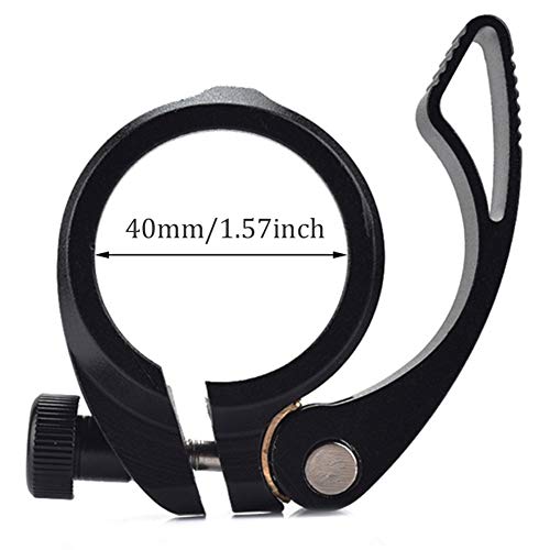 Natudeco 3PCS 40mm Bike Seatpost Clamp Aluminum Alloy Black Lightweight Steel Metal Cycling Seat Bike Universal Quick Release Seatpost for Bicycle Accessory - Thumbnail 5