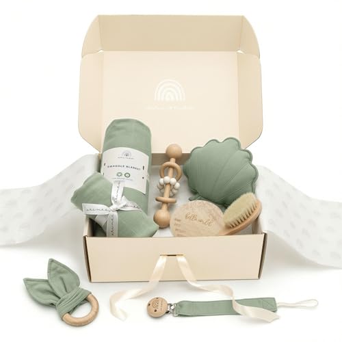 ARI MES Baby Gift Set for Newborns, Baby Shower Gift Basket with Swaddle