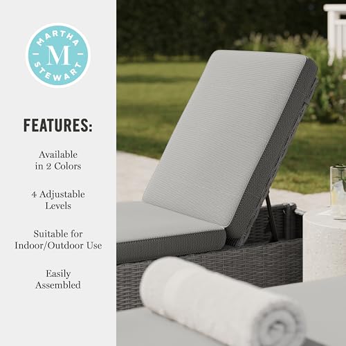 Martha Stewart Bedford Adjustable Patio Chaise Lounge Chair, Gray by Martha Stewart - Used condition - Image 8