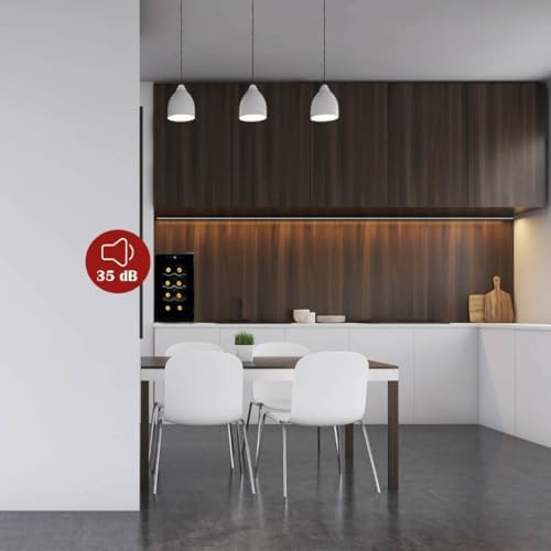 Bild 2 - PRIMO PR169WK Weinkühlschrank – freistehend – 8 Flaschen – Klasse E – Schwarz