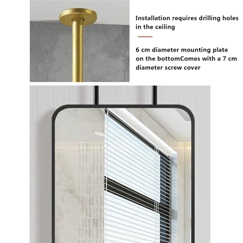 Control táctil y brillo ajustable en espejo de baño LED inteligente rectangular negro 7