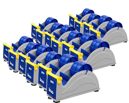 ICO by Excell Twin Premium Wide Metal Multi-Roll Desktop Tape Dispenser, ET-12271, 2 inch Wide, 3 inch Core, Pack of 16