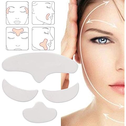 Face Wrinkle Patches, 4pcs Silicone Skin Lifting Facial Forehead Eye Mouth Wrinkle Patches Wrinkle Treatment Smoothing Cover