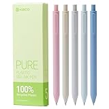 Kaco Gel Ink Pens 5 Pieces 0.5mm Fine Point Black Ink Pen Set Retractable Office Supplies