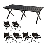 ▶ Mesa espaciosa: Esta mesa portátil for exteriores cuenta con una superficie espaciosa que te permite colocar tus cosas fácilmente y reunirte con amigos for disfrutar de una comida cómoda. Disfruta de un momento relajante y cómodo al aire libre.