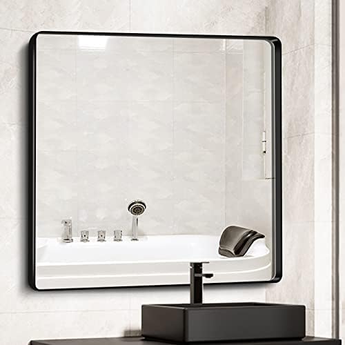 Bathroom Mirror - 36x36 Inch Bathroom Mirror,Modern Rounded Rectangle Mirror,Tempered Glass ShatterProof,Rustproof Vanity Mirror for Bathroom,Wall,Bedroom,Living Room(Horizontal/Vertical)