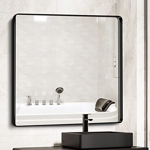 Bathroom Mirror - 36X36 Inch Bathroom Mirror,Modern Rounded Rectangle Mirror,Tempered Glass Shatterproof,Rustproof Vanity Mirror For Bathroom,Wall,Bedroom,Living Room(Horizontal/Vertical) #TOP23