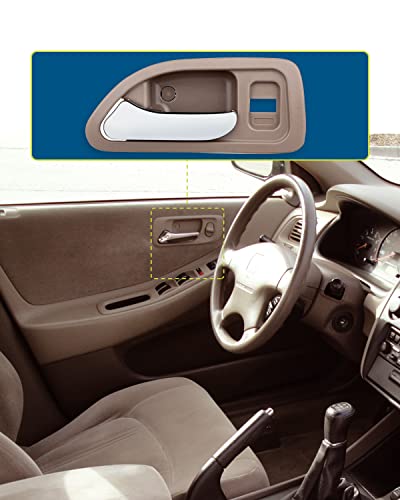 Lujuntec Interior Door Handle Front Driver Side Replacement For 1994-1997 For Honda For Accord Beige #TOP6