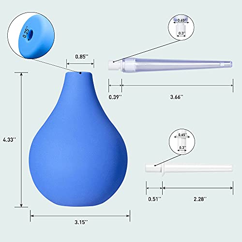 Image of TopQuaFocus 8oz Enema Bulb Kit Anal and Vaginal Douche Bulb for Men Flushing System Enemas Silicone Bulb 4 Replaceable Tips (Blue, 224ml) (Pack of 2)