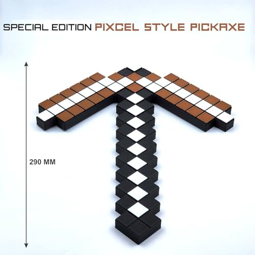 Image of 3D Printed Pixelated Pickaxe Toy | Block-Style Roleplay Prop | PLA Plastic | Safe & Durable Cosplay Accessory for Kids & Game Fans